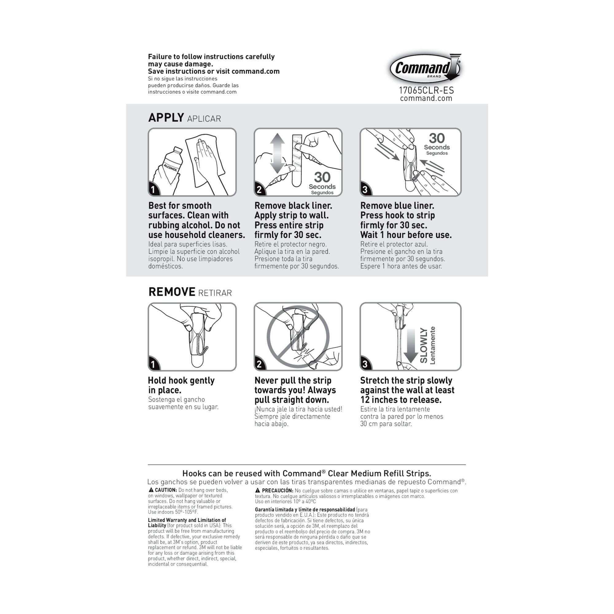Command™ Clear Medium Wire Hooks
